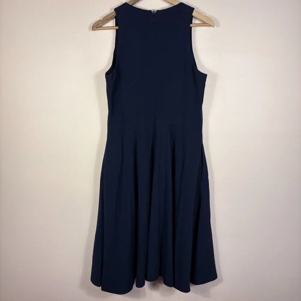 Dress The Population Catalina Navy V-Neck Sleeveless Midi Dress - Picture 3 of 13